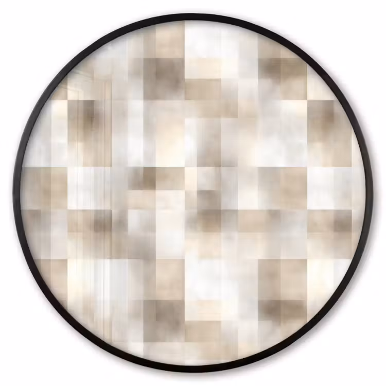 Ronde fotolijst - Textuur - Linnen - Beige — 1