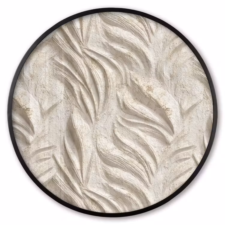 Ronde fotolijst - Textuur - Reliëf - Beige — 1
