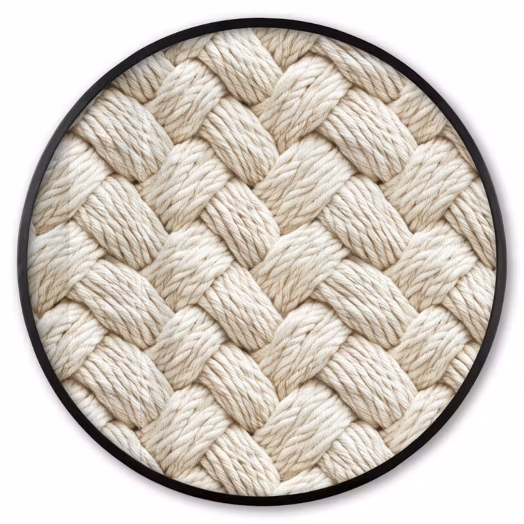 Ronde fotolijst - Touw - Gebreid - Beige — 1