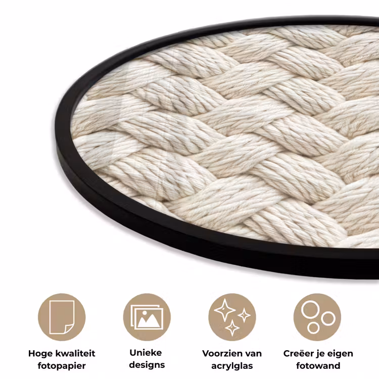 Ronde fotolijst - Touw - Gebreid - Beige — 5
