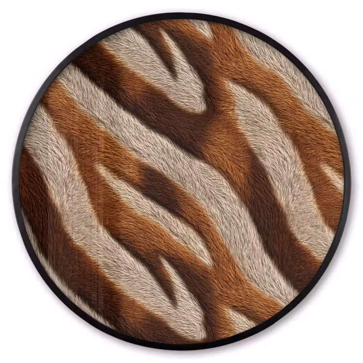 Ronde fotolijst - Zebra - Bruin - Patroon — 1