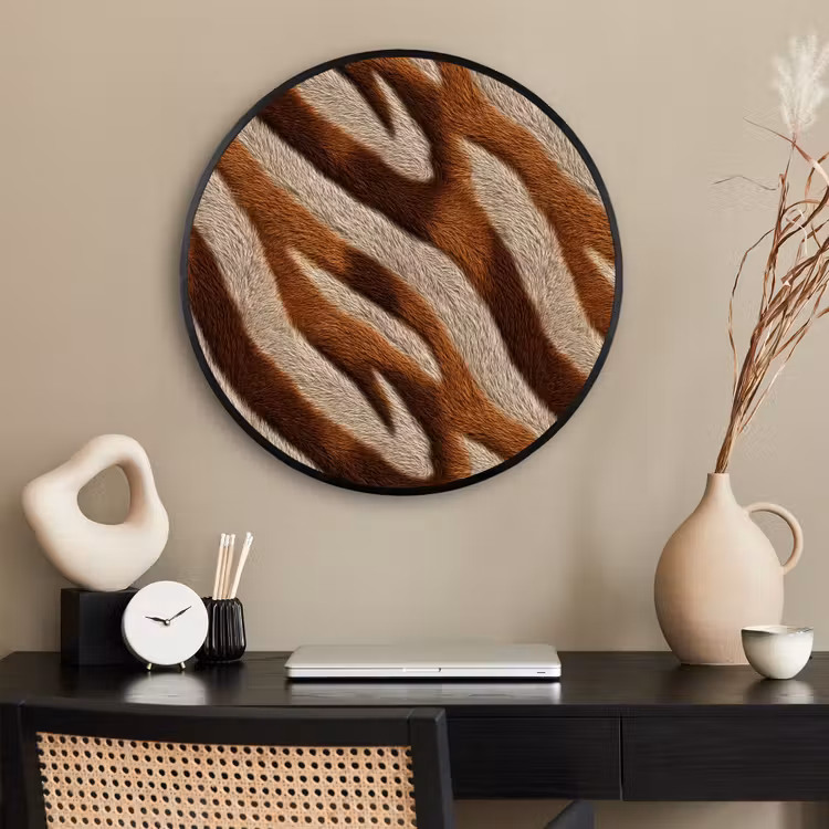 Ronde fotolijst - Zebra - Bruin - Patroon — 2