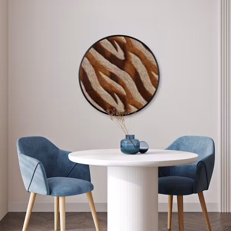 Ronde fotolijst - Zebra - Bruin - Patroon — 3