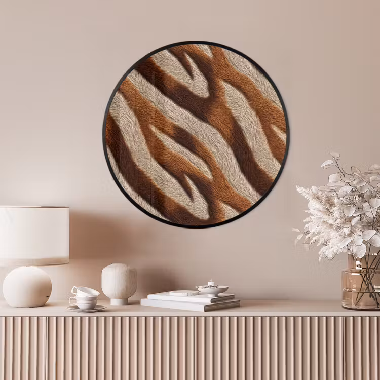 Ronde fotolijst - Zebra - Bruin - Patroon — 4