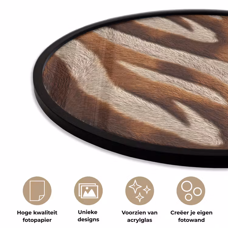 Ronde fotolijst - Zebra - Bruin - Patroon — 5