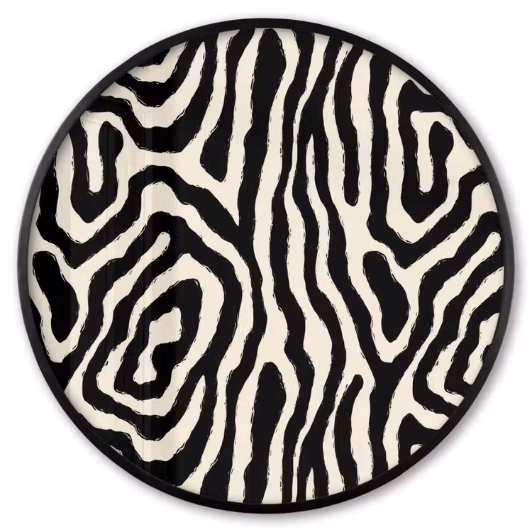 Ronde fotolijst - Zebra - Zwart - Abstract — 1
