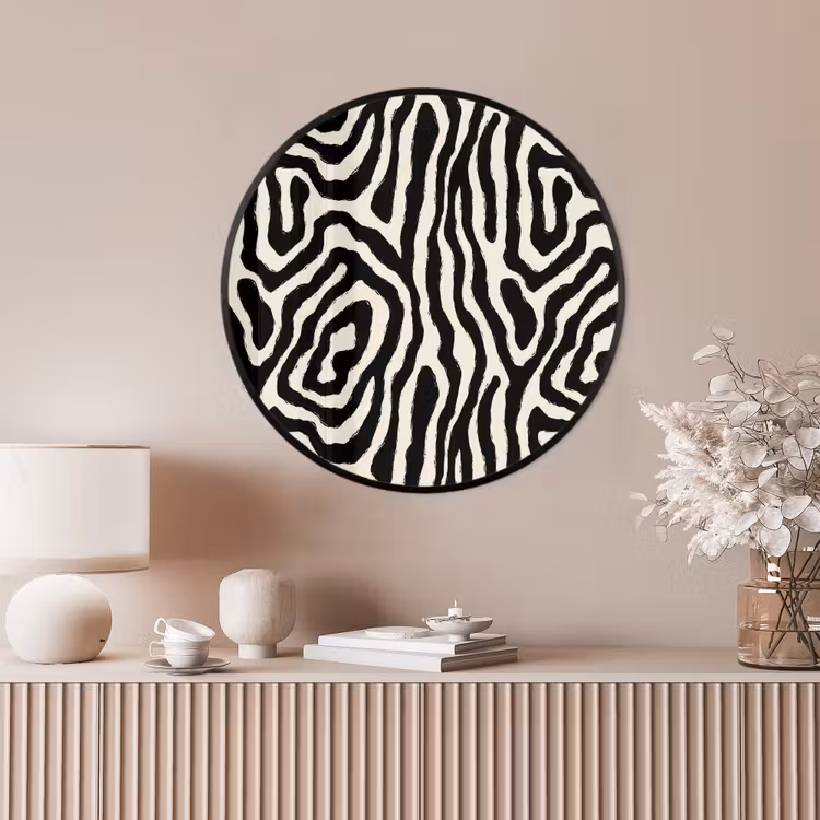 Ronde fotolijst - Zebra - Zwart - Abstract — 4
