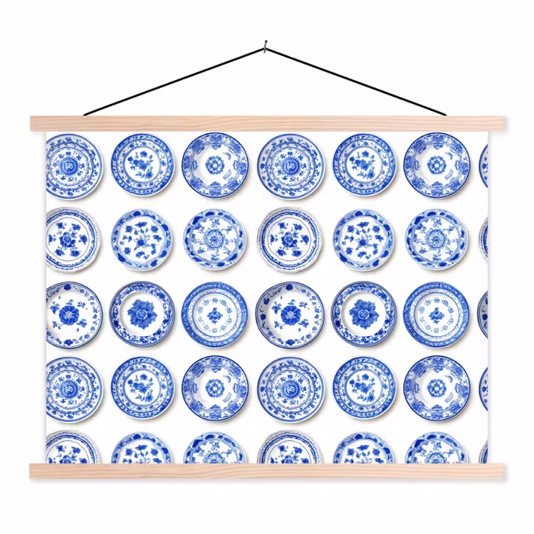 Schoolplaat - Borden - Bloemen - Patroon - Blauw — 1
