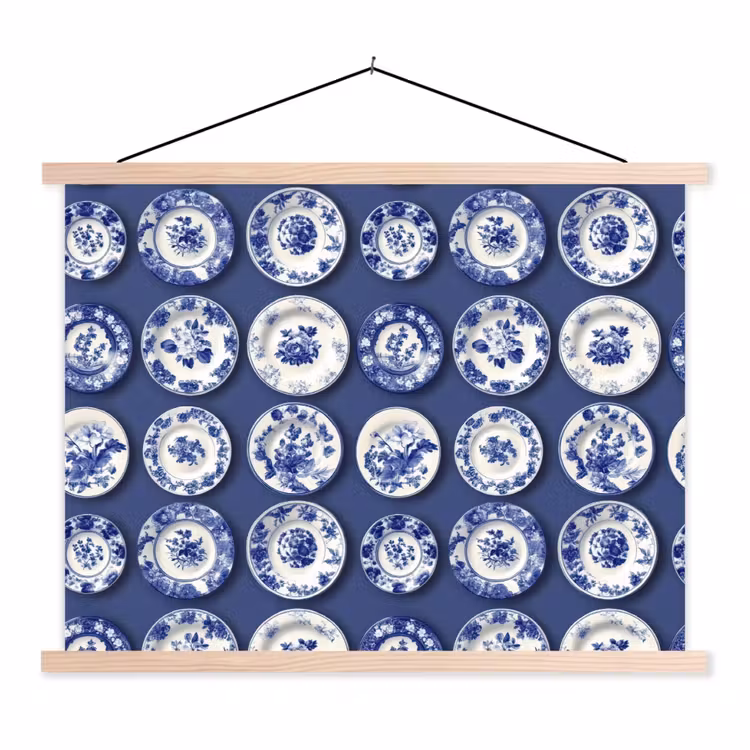 Schoolplaat - Borden - Floraal - Blauw — 1