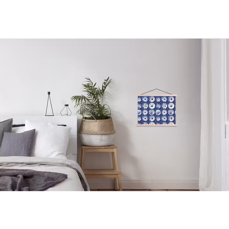 Schoolplaat - Borden - Floraal - Blauw — 2