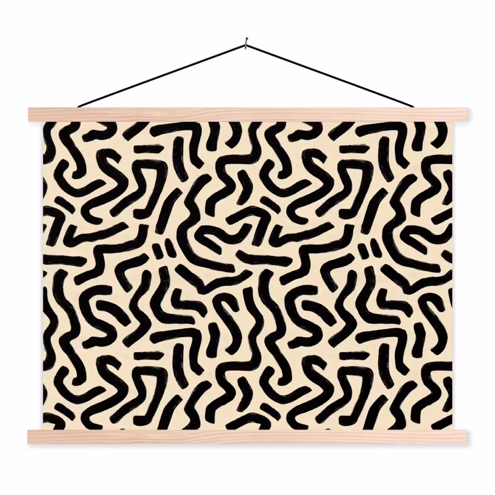 Schoolplaat - Abstract - Lijnen - Zwart — 1