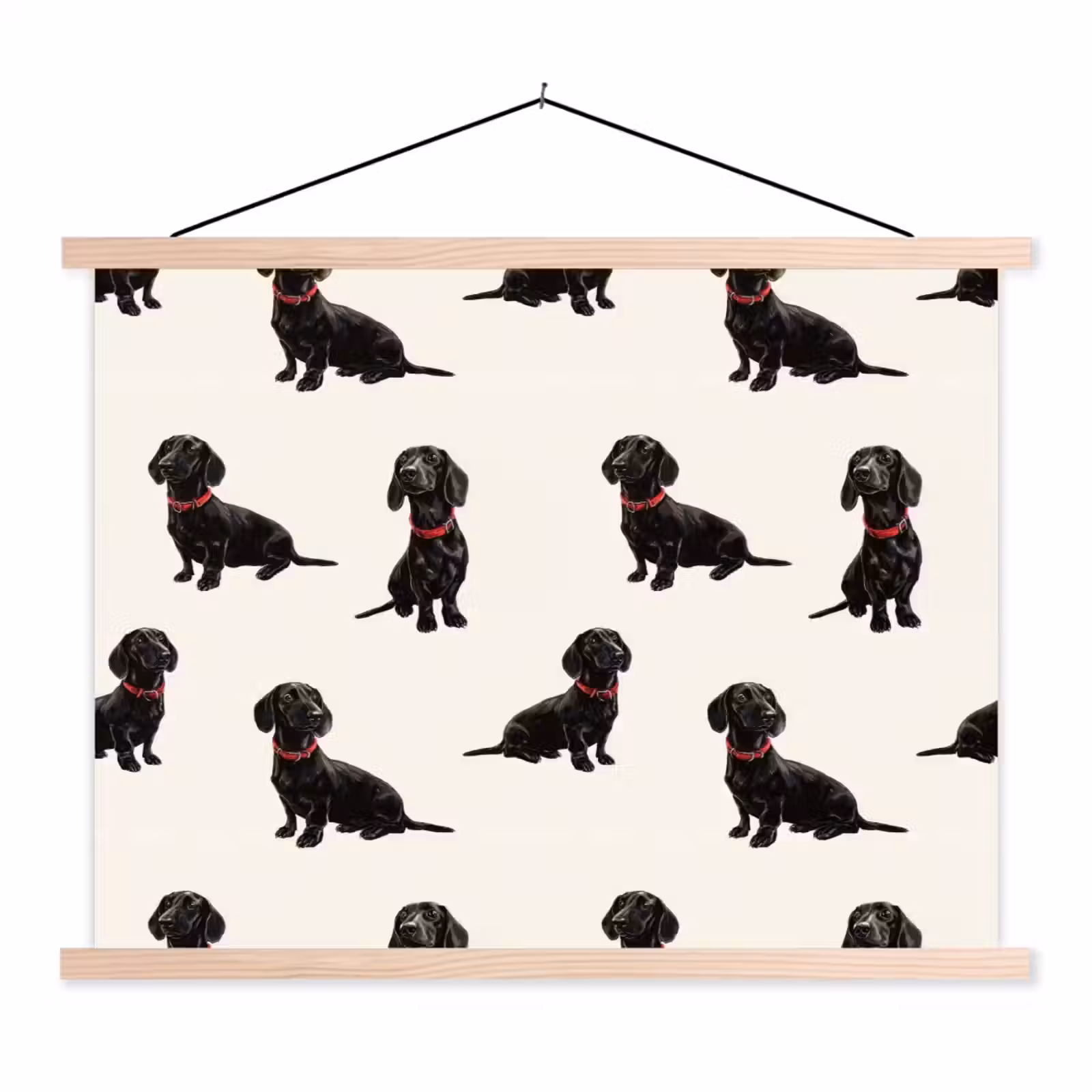Schoolplaat - Hond - Patroon - Zwart — 1