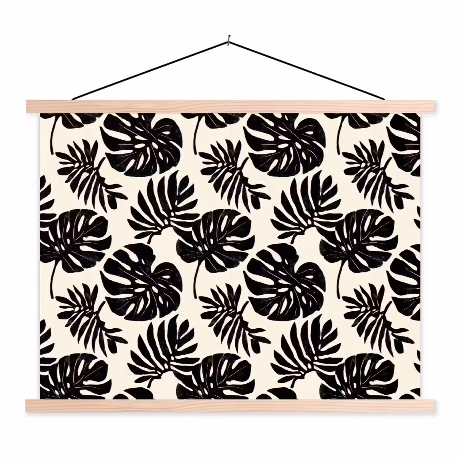 Schoolplaat - Modern - Monstera - Zwart — 1