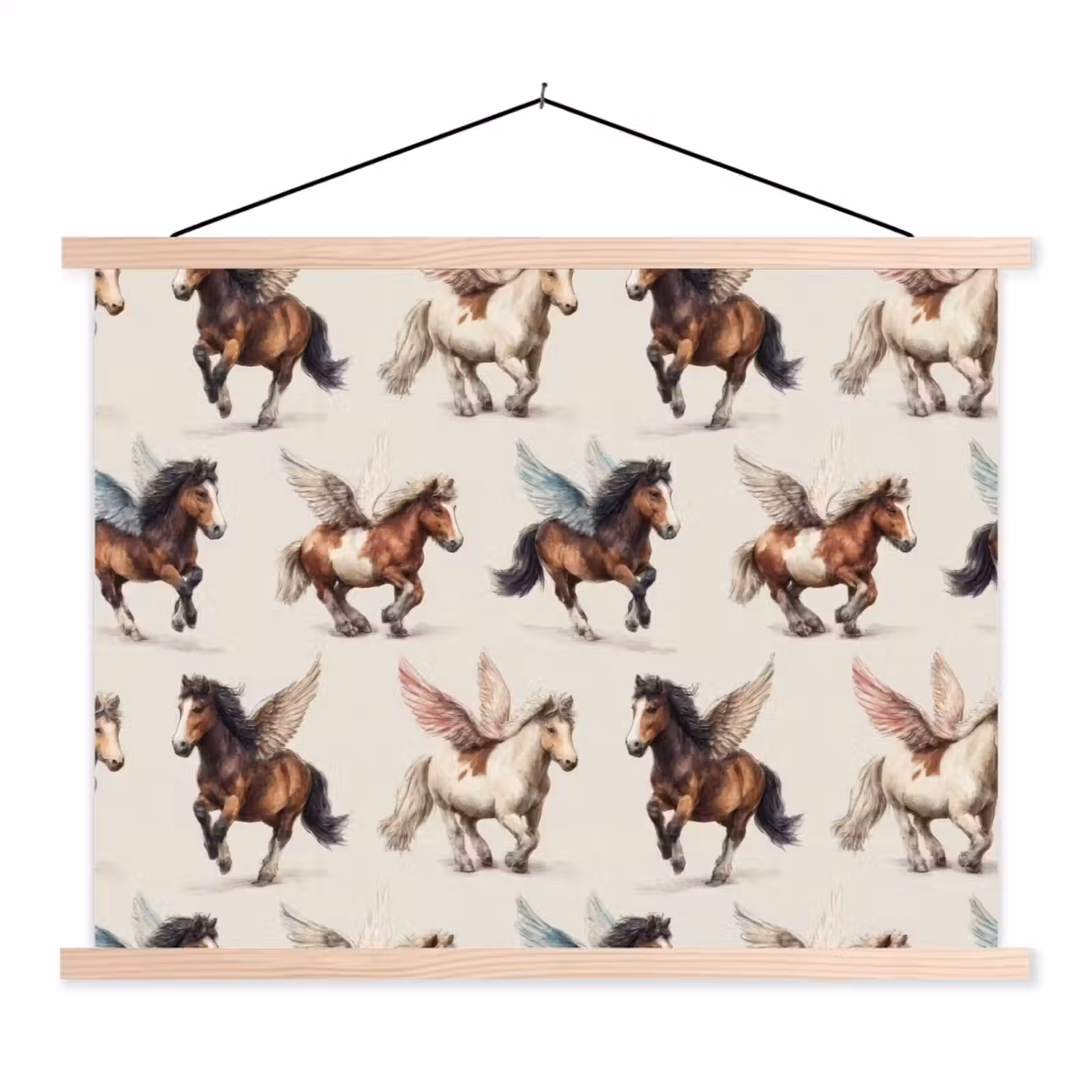 Schoolplaat - Paarden - Vleugels - Kleurrijk — 1