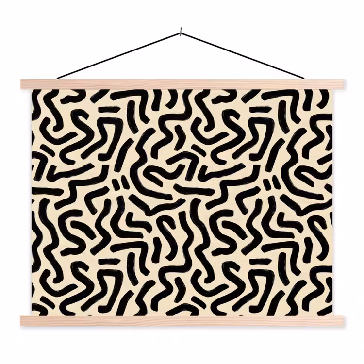 Schoolplaat - Abstract - Lijnen - Zwart — 1