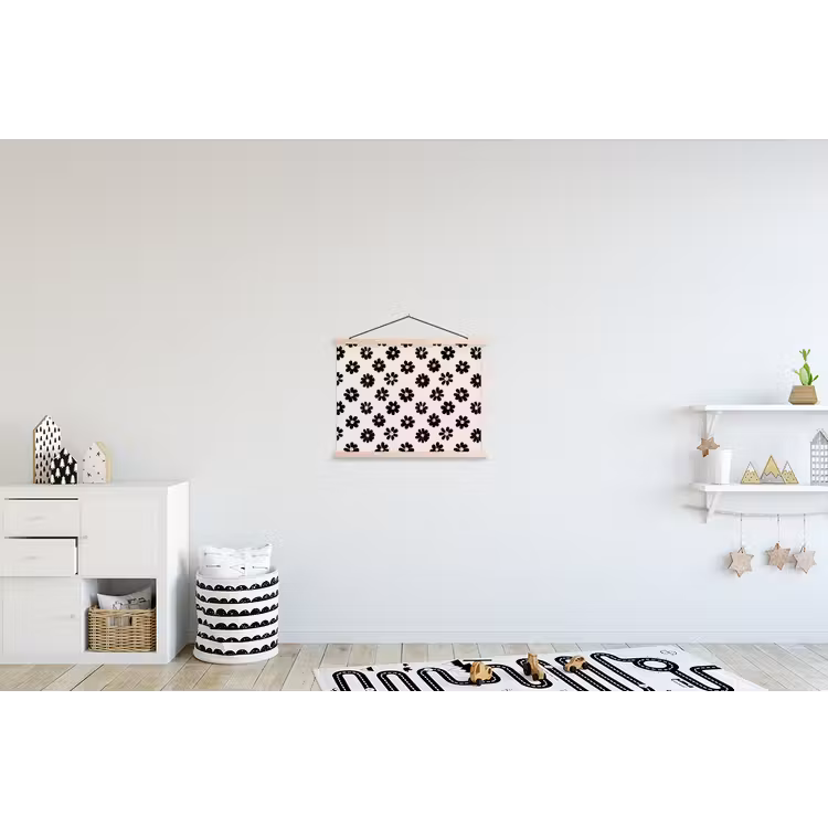 Schoolplaat - Grafisch - Madeliefjes - Zwart - Beige — 3