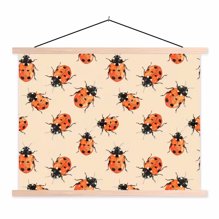 Schoolplaat - Lieveheersbeestjes - Patroon - Rood — 1