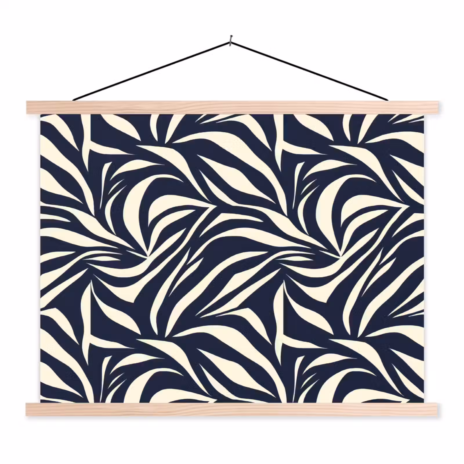 Schoolplaat - Bladvormen - Blauw - Patroon - Wit — 1