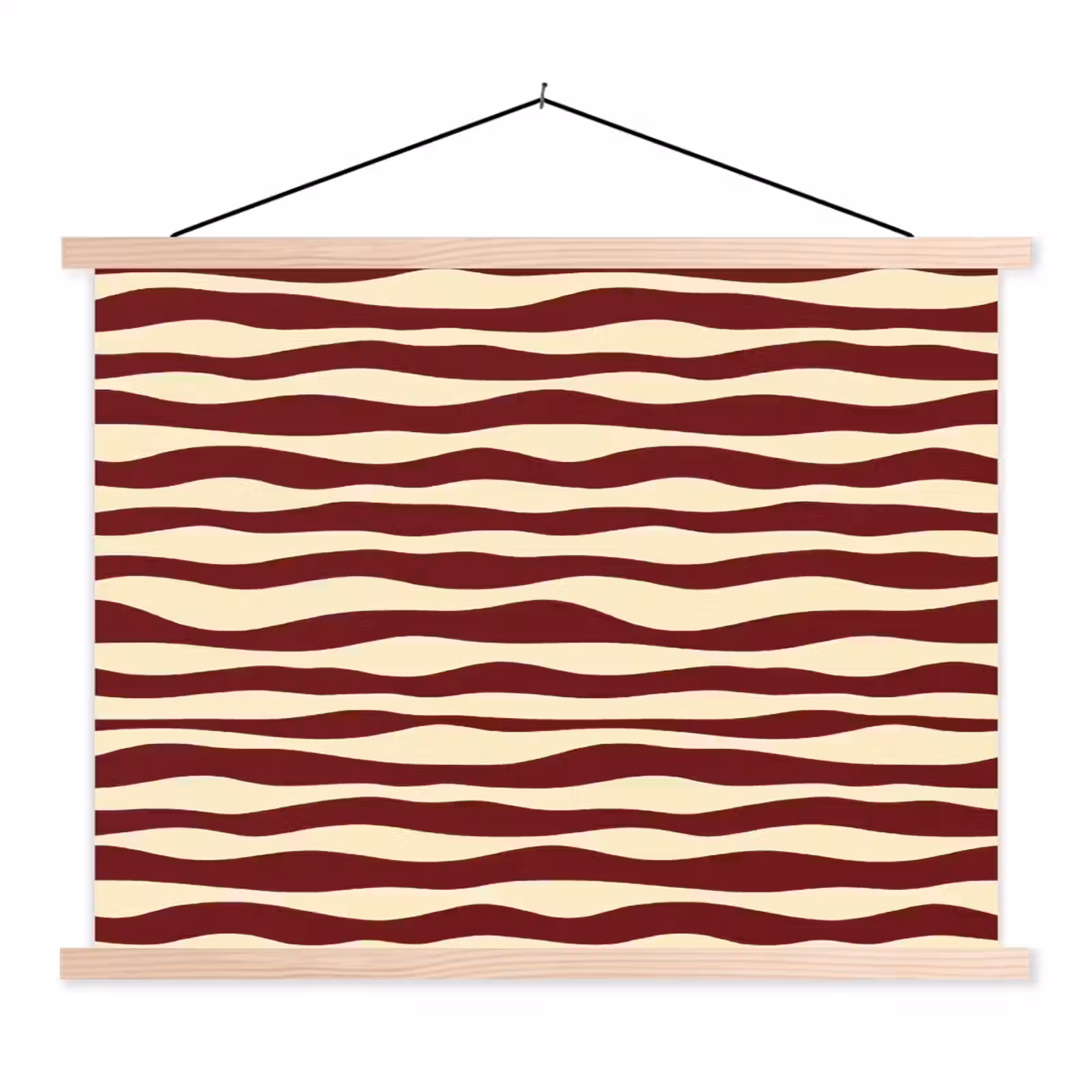 Schoolplaat - Golven - Rood - Patroon - Crème — 1