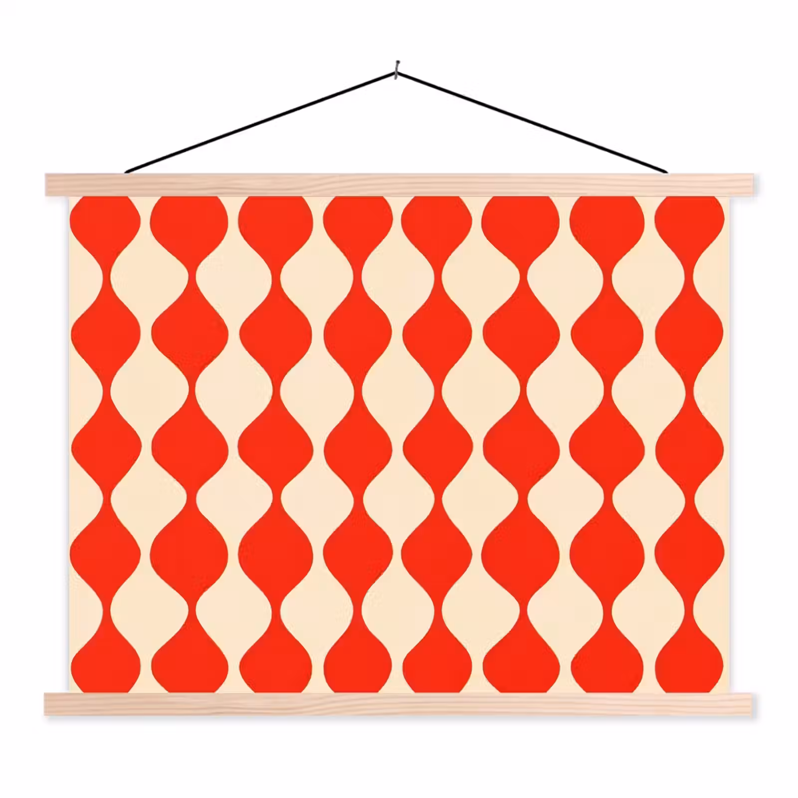 Schoolplaat - Golvend patroon - Retro - Rood - Beige — 1