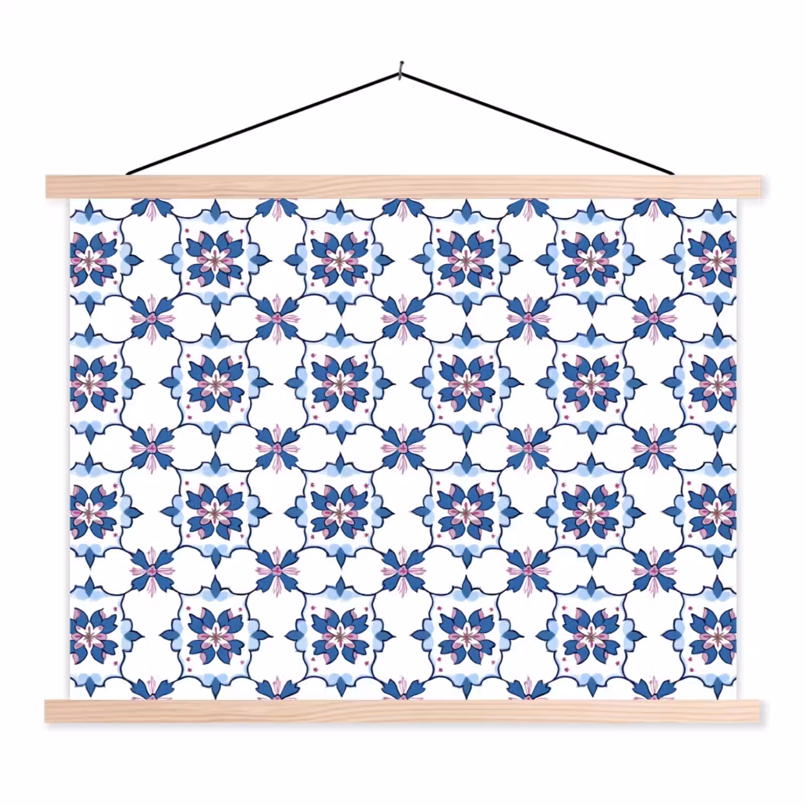 Schoolplaat - Modern - Patroon - Blauw - Roze — 1