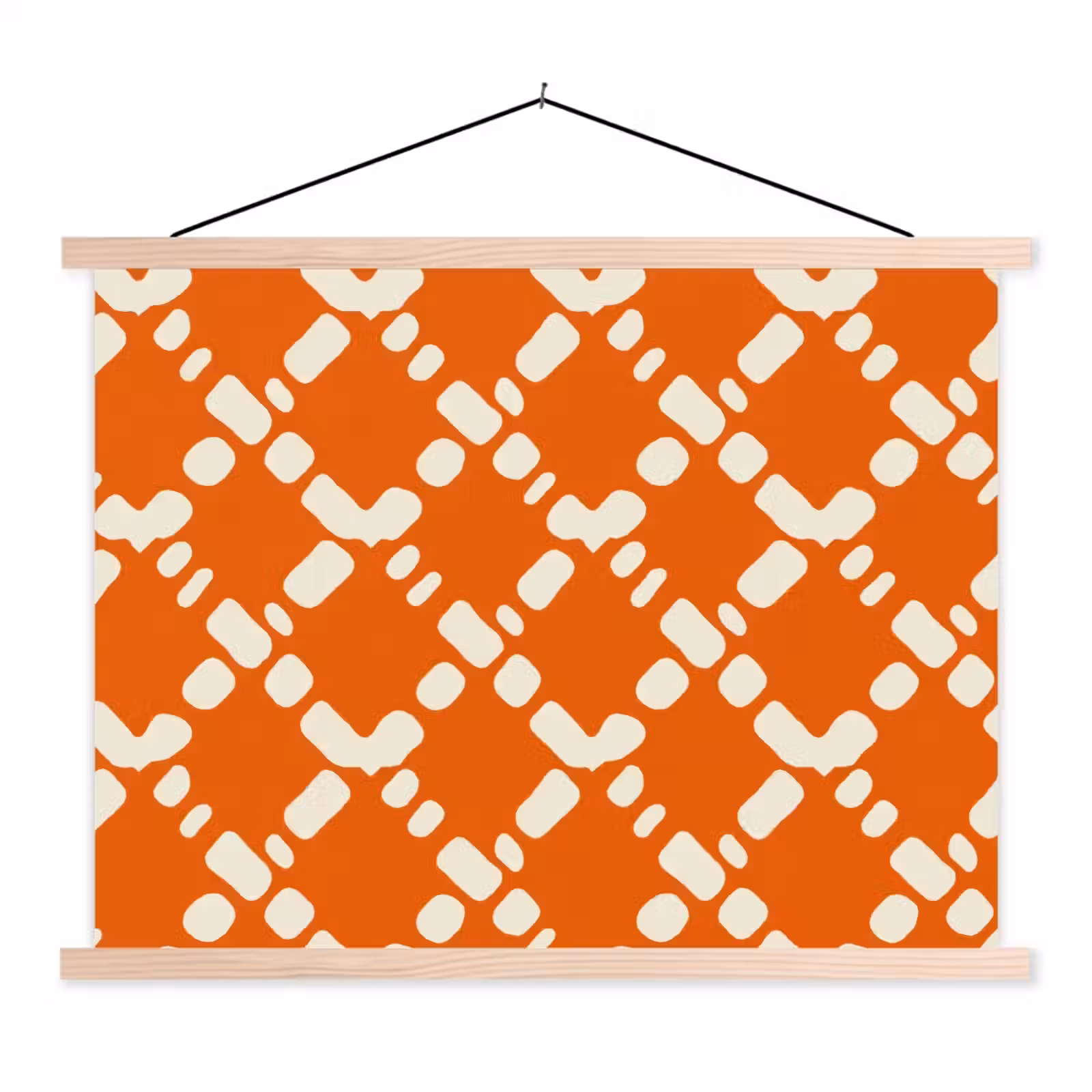 Schoolplaat - Oranje - Ruitpatroon - Wit — 1