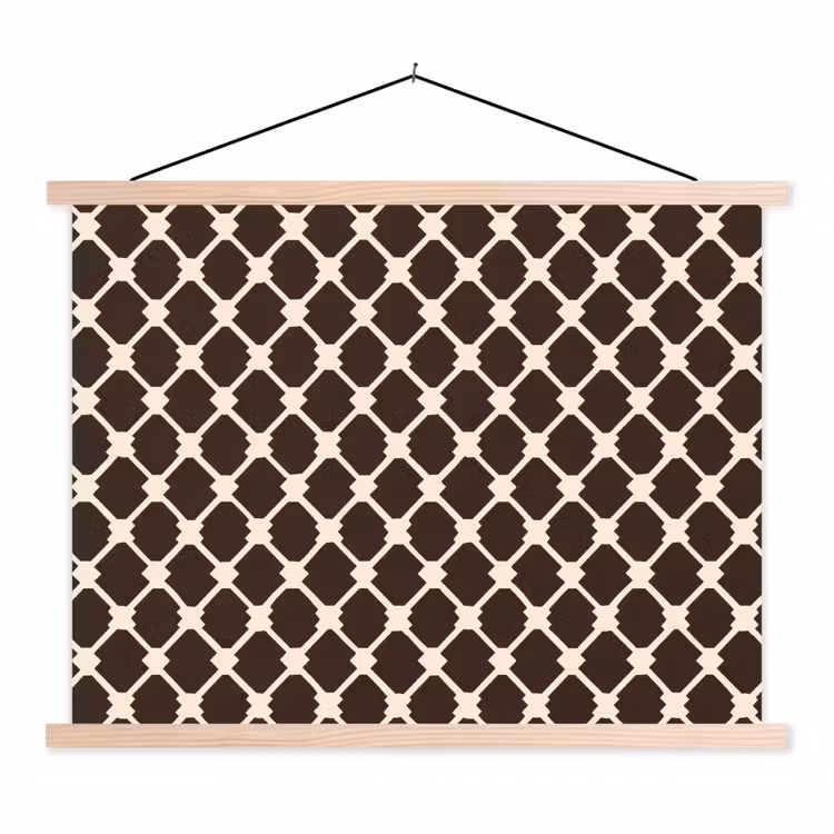 Schoolplaat - Bruin - Ruitpatroon - Geometrisch — 1