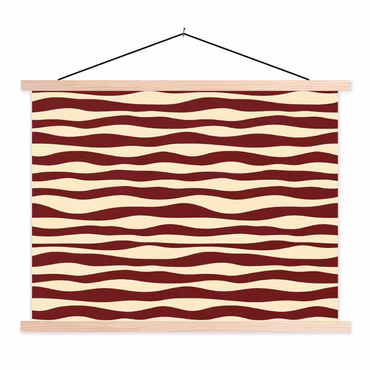 Schoolplaat - Golven - Rood - Patroon - Crème — 1