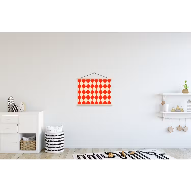 Schoolplaat - Golvend patroon - Retro - Rood - Beige — 3