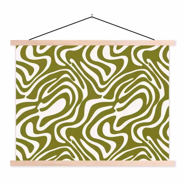 Schoolplaat - Lijnpatroon - Groen - Organisch — 1