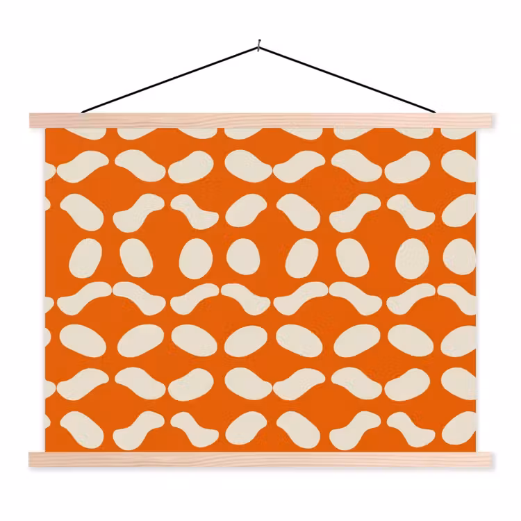 Schoolplaat - Oranje - Organische vormen - Wit — 1