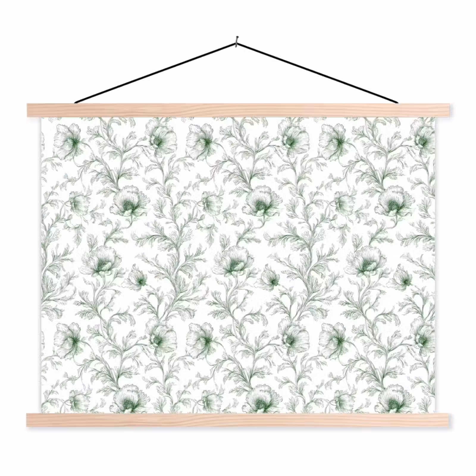 Schoolplaat - Bloemen - Getekend - Groen — 1