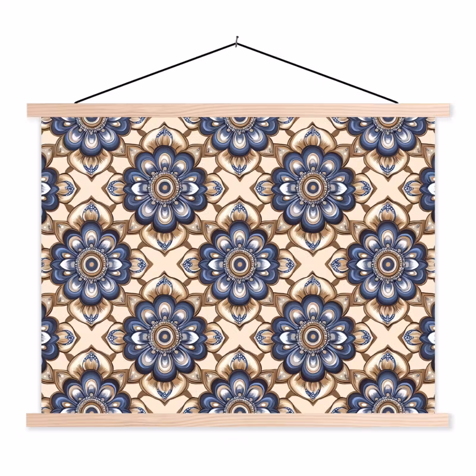 Schoolplaat - Floraal - Ornament - Blauw — 1