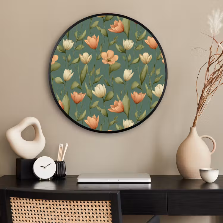 Ronde fotolijst - Tulpen - Botanisch - Groen — 2