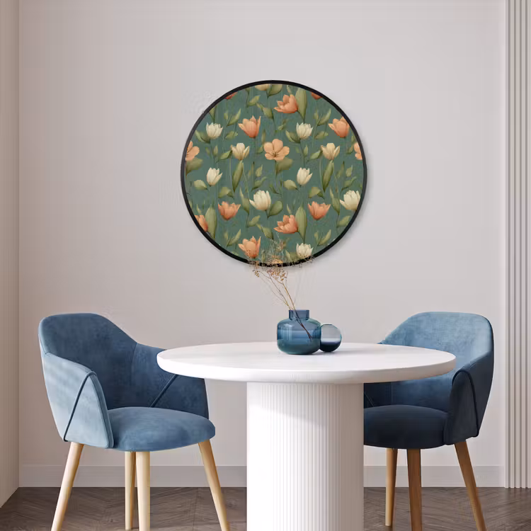 Ronde fotolijst - Tulpen - Botanisch - Groen — 3