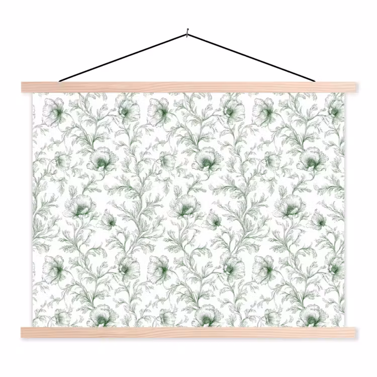 Schoolplaat - Bloemen - Getekend - Groen — 1