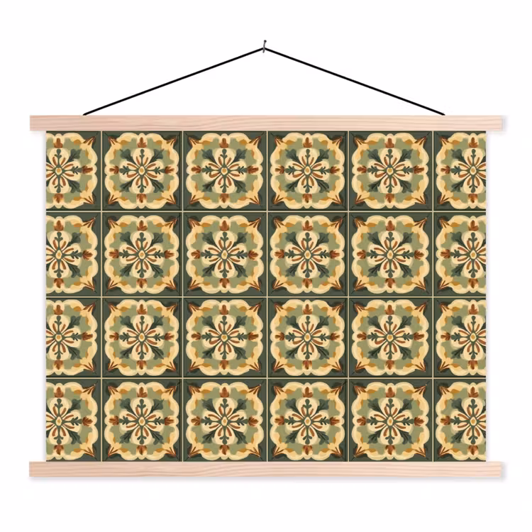 Schoolplaat - Ornament - Patroon - Groen — 1