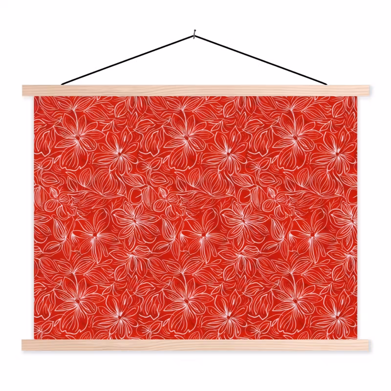 Schoolplaat - Bloemen - Patroon - Rood — 1