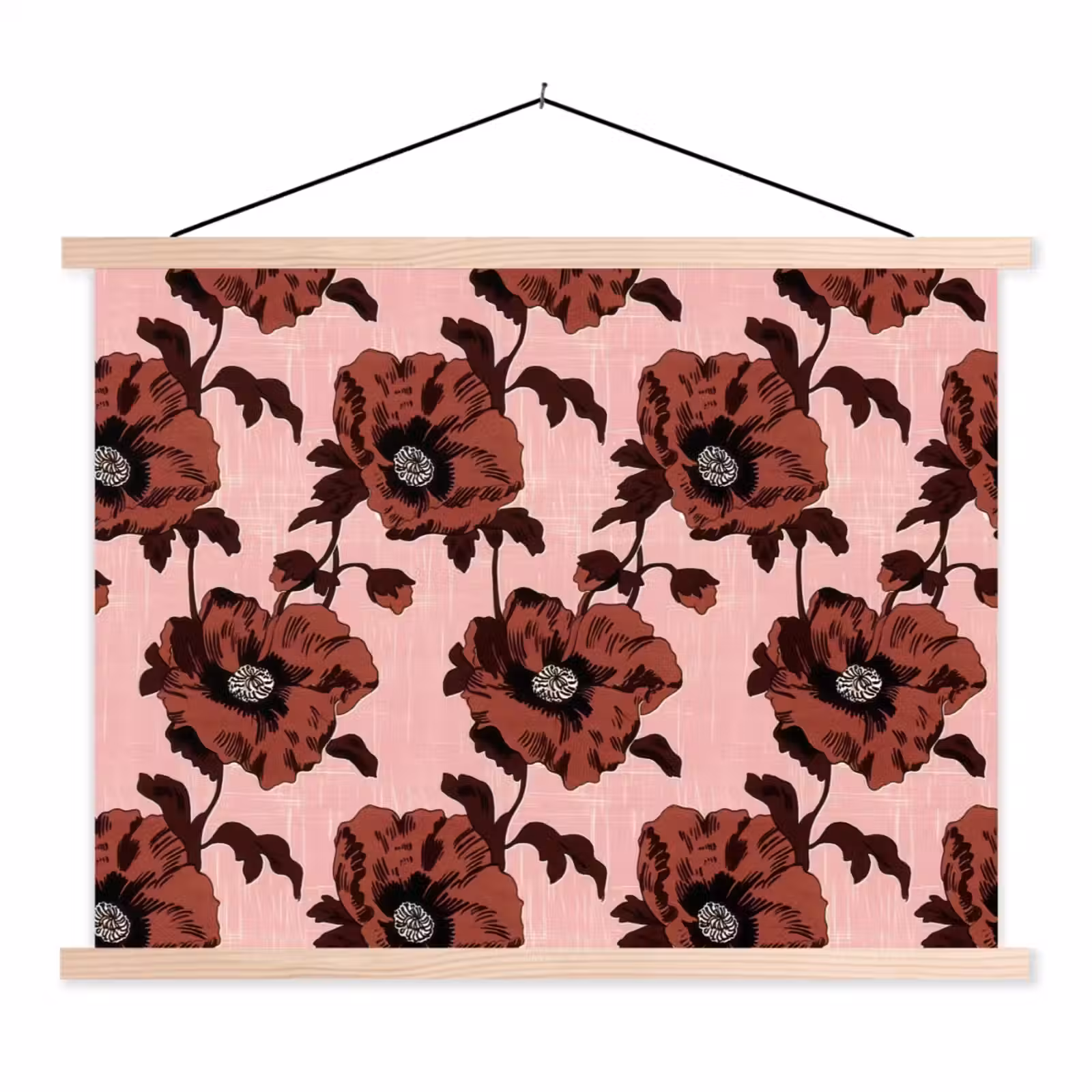 Schoolplaat - Bloemen - Retro - Rood — 1