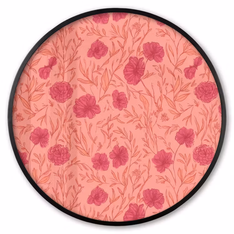 Ronde fotolijst - Weidebloemen - Romantisch - Roze — 1