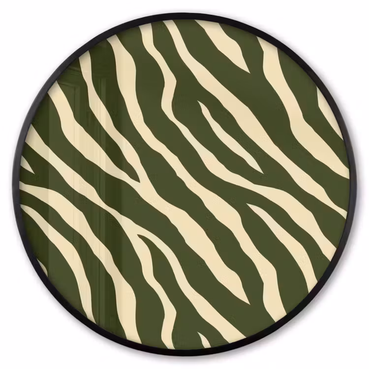 Ronde fotolijst - Zebra - Patroon - Groen — 1