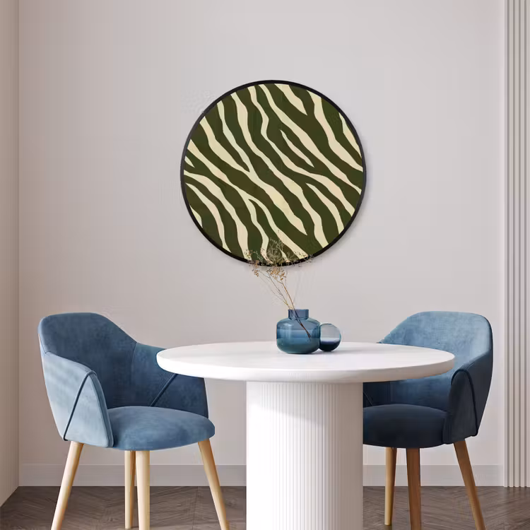 Ronde fotolijst - Zebra - Patroon - Groen — 3