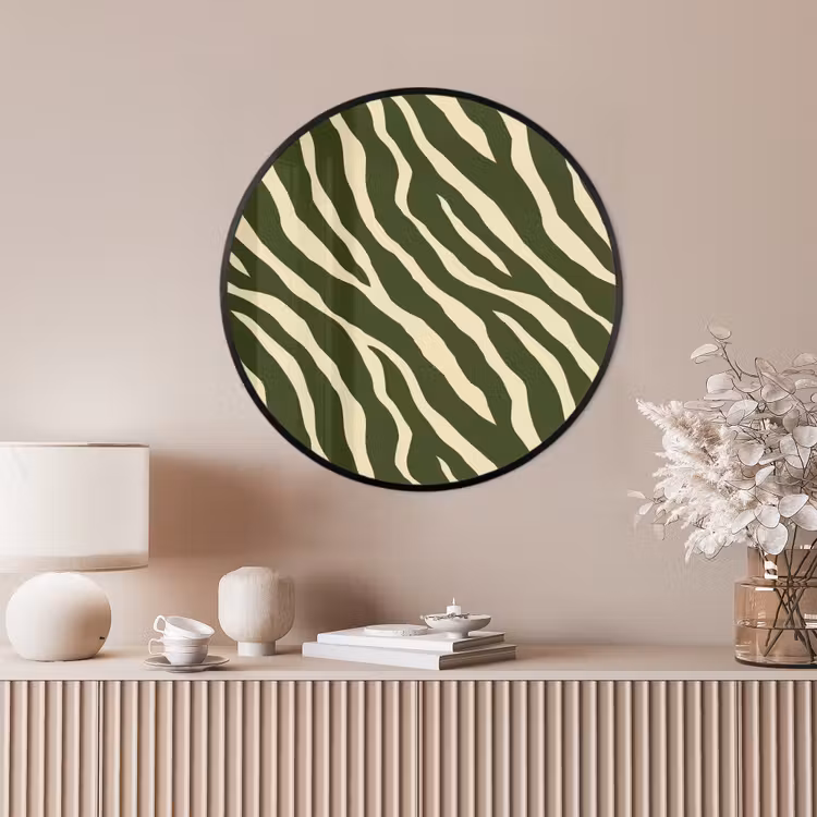 Ronde fotolijst - Zebra - Patroon - Groen — 4