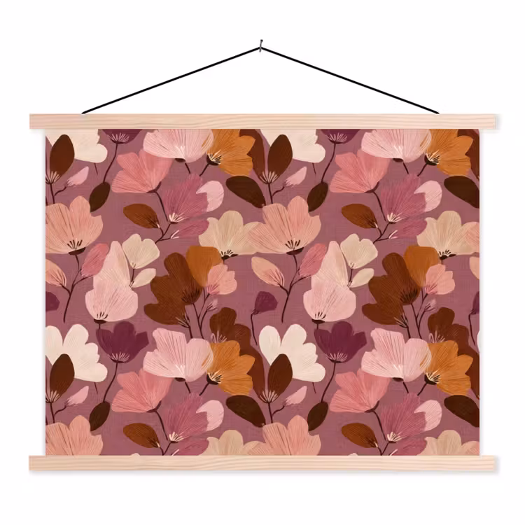 Schoolplaat - Bloem - Patroon - Roze — 1