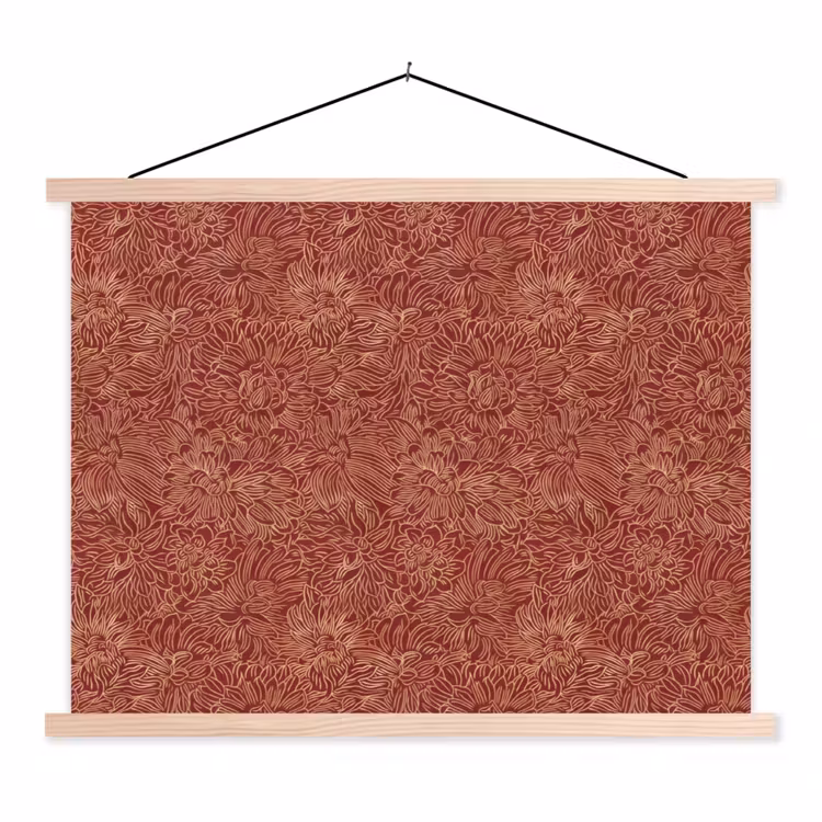 Schoolplaat - Bloemen - Motief - Rood — 1