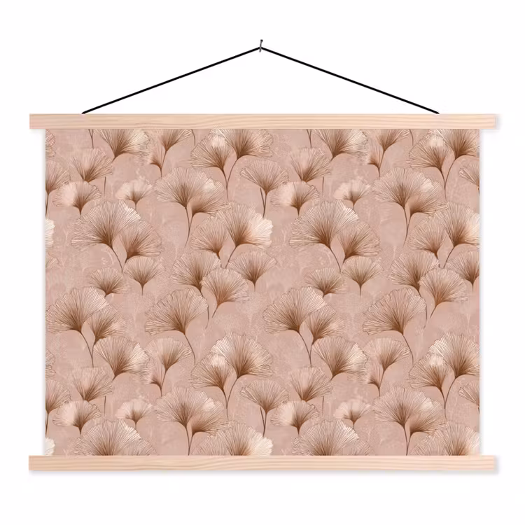 Schoolplaat - Ginkgo - Patroon - Roze — 1