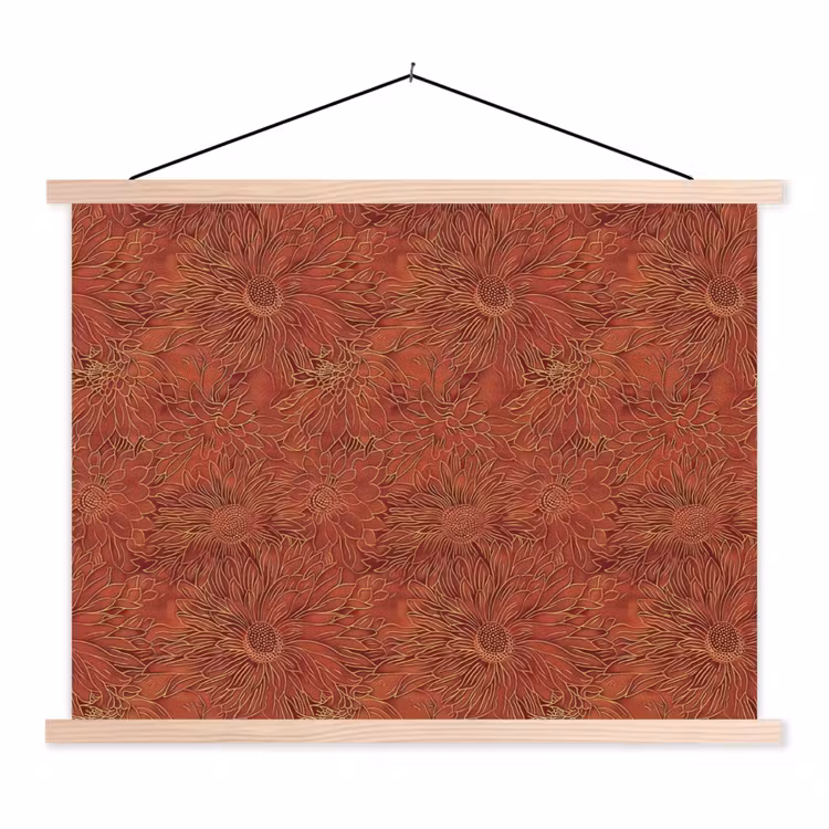 Schoolplaat - Oosters - Bloemen - Terracotta — 1