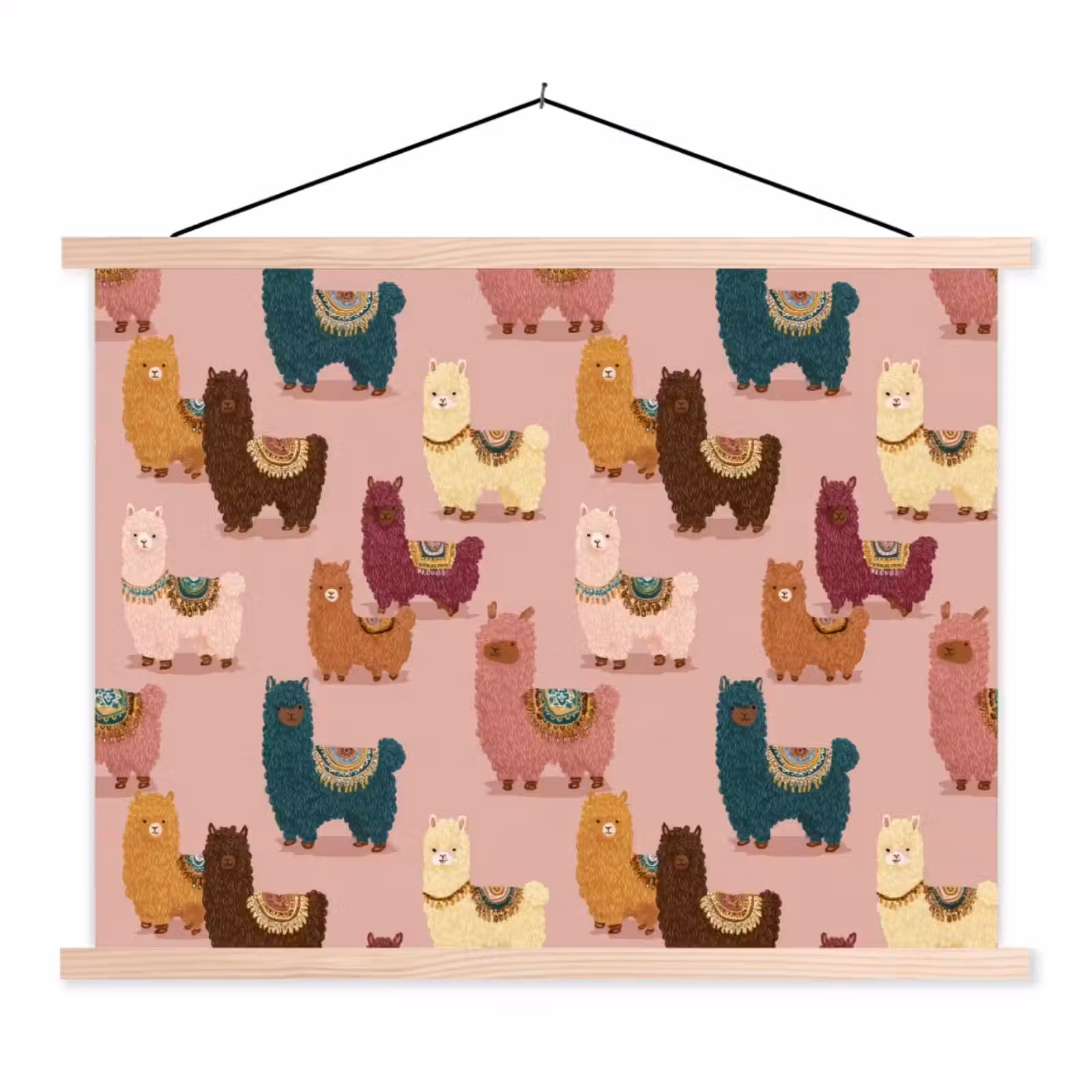 Schoolplaat - Alpaca's - Patroon - Kleurrijk — 1