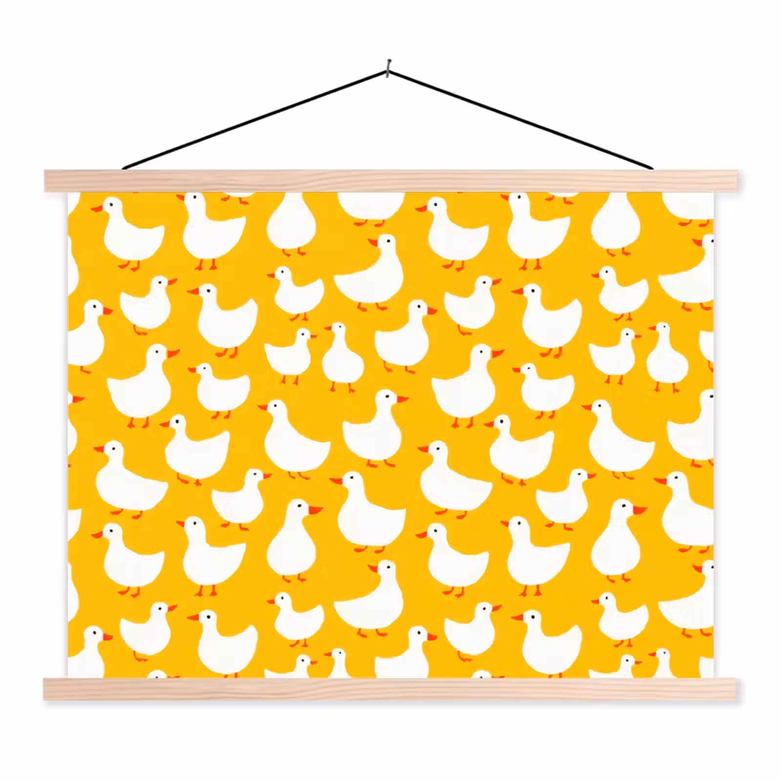 Schoolplaat - Eendjes - Patroon - Geel — 1