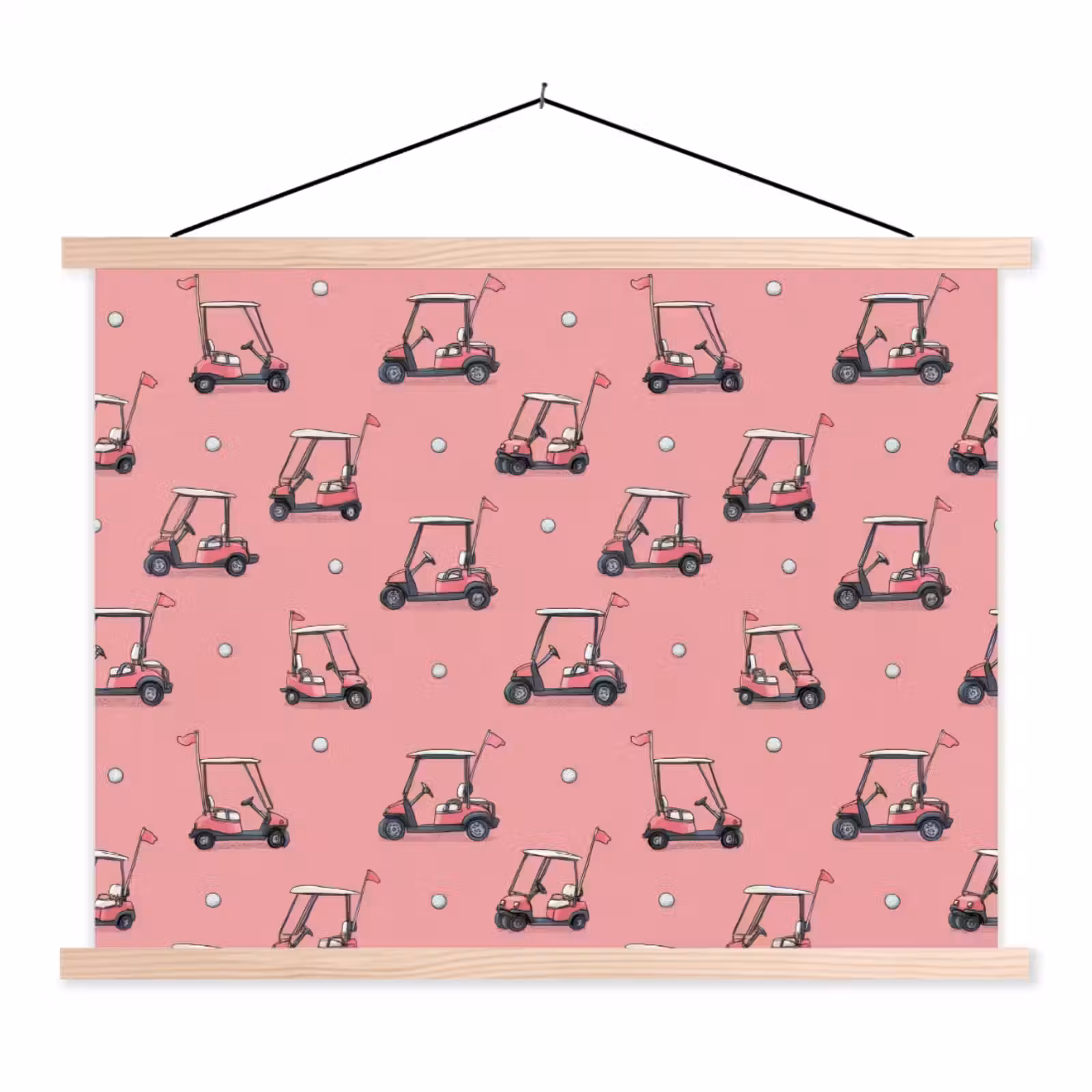 Schoolplaat - Golfkar - Retro - Roze — 1